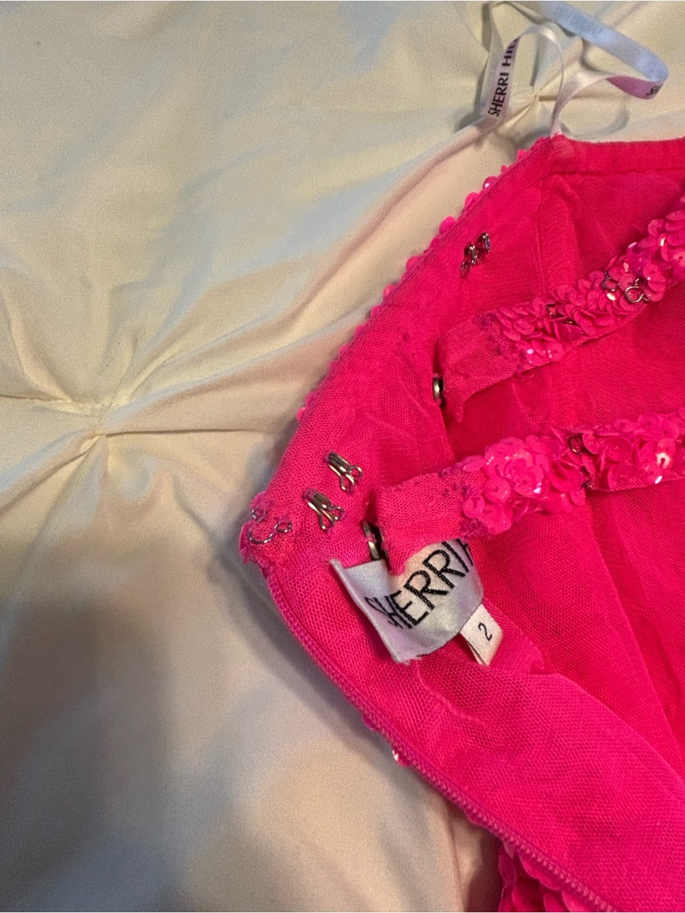 Sherri Hill Neon Pink One-Shoulder Dress - Picture 7 of 13